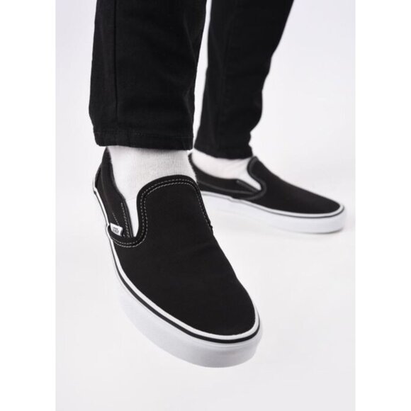 VANS Classic Canvas Skateboard Slip-On Shoes, Black Unisex - Size M9.5/W11 - Picture 14 of 14